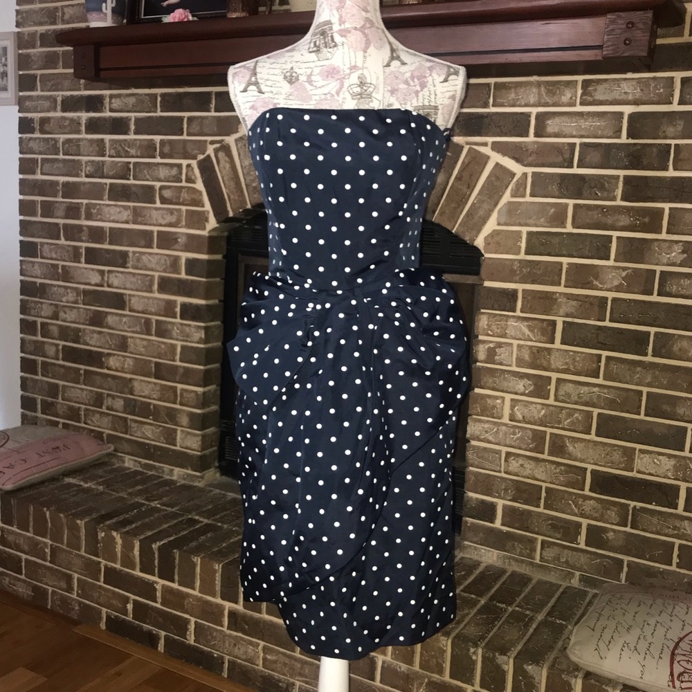 Vintage Strapless Polka Dot Dress